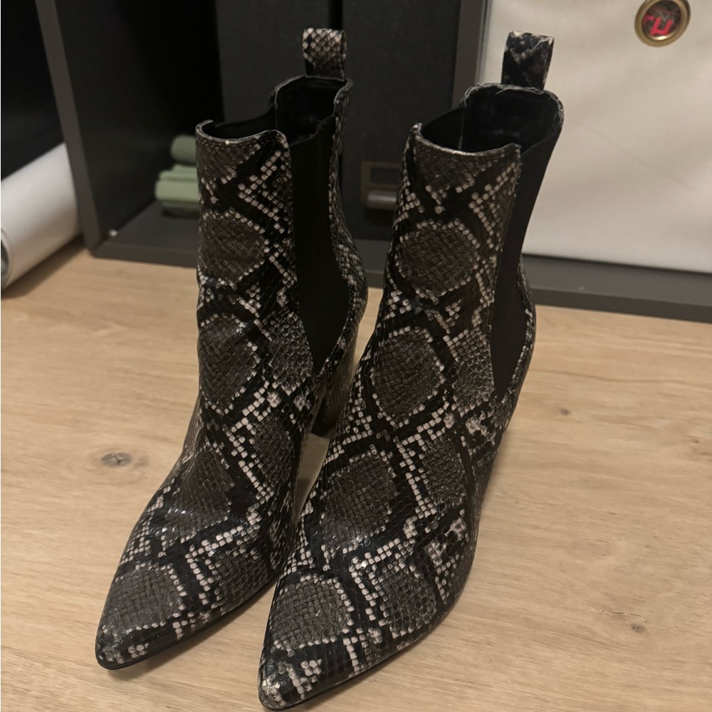 Steve Madden Pointed Toe Snakeskin Boots - image 1